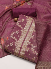 Embroidery Tissue Unstitched Suit Piece With Dupatta