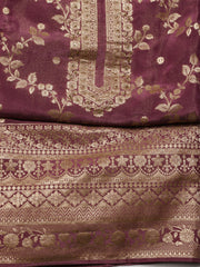 Embroidery Tissue Unstitched Suit Piece With Dupatta