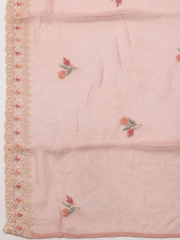 Embroidered Cotton Blend Unstitched Suit Piece With Dupatta