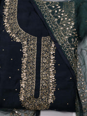 Neck Embroidered Handloom Unstitched Suit Piece With Dupatta