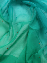 Neck Embroidered Organza Unstitched Suit Piece With Dupatta