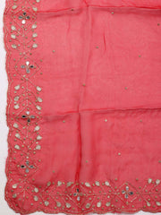 Neck Embroidered Organza Unstitched Suit Piece With Dupatta