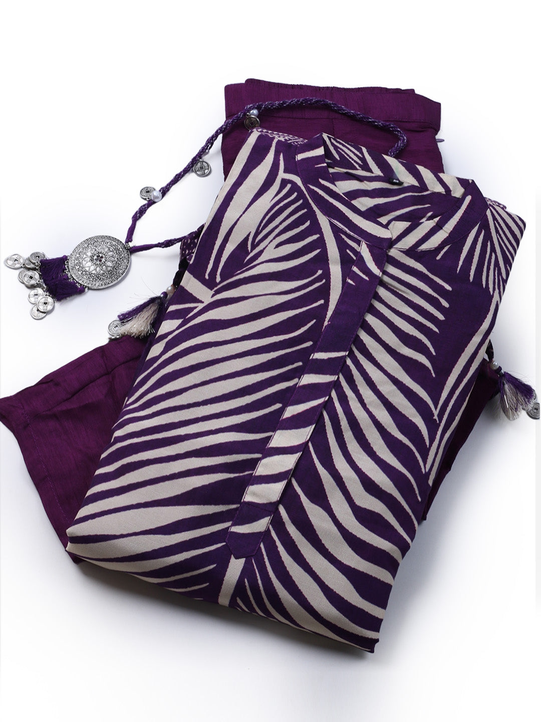 Russion Silk Printed Kurta With Pants