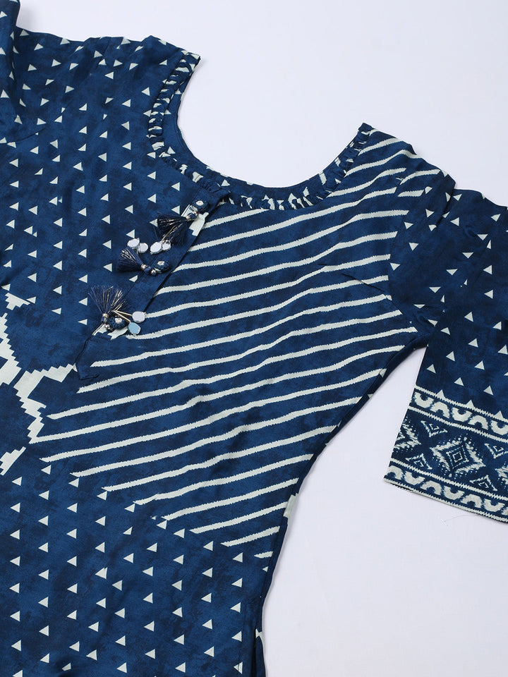 Russion Silk Printed Kurta With Pants