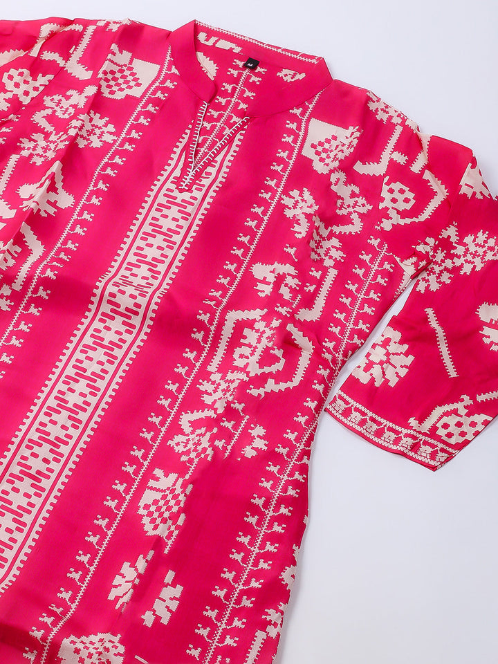 Russion Silk Printed Kurta With Pants