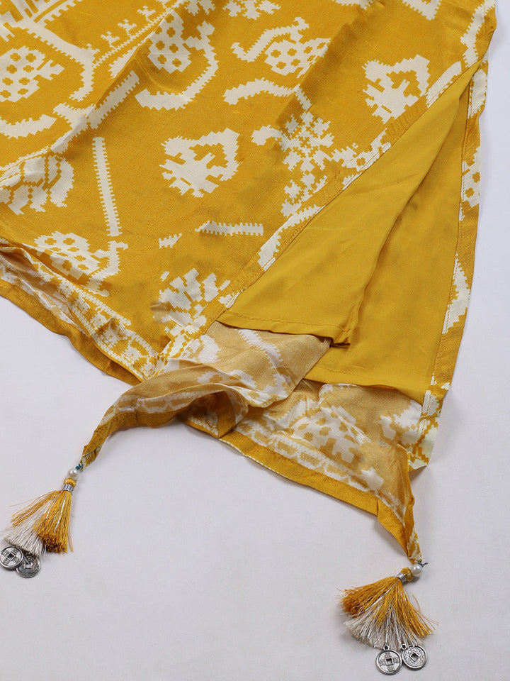 Russion Silk Printed Kurta With Pants