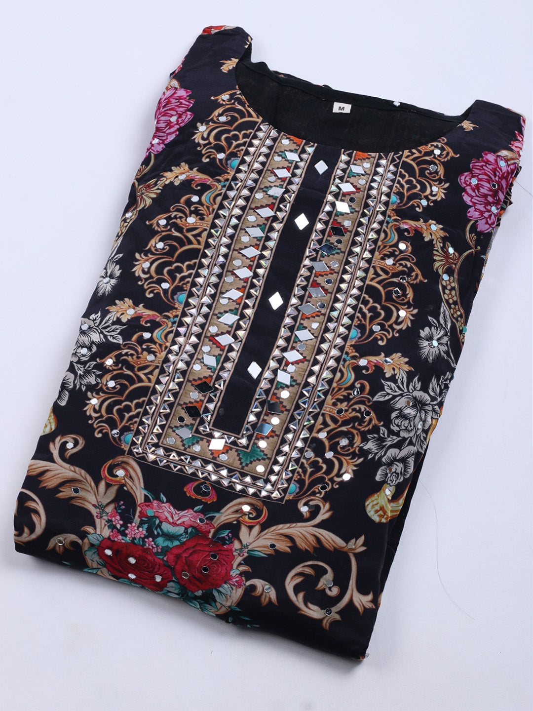 Printed Crepe Kurta With Sharara &amp; Dupatta