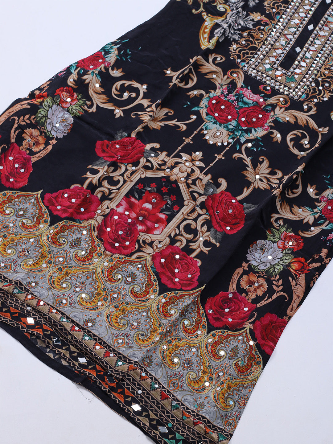 Printed Crepe Kurta With Sharara &amp; Dupatta