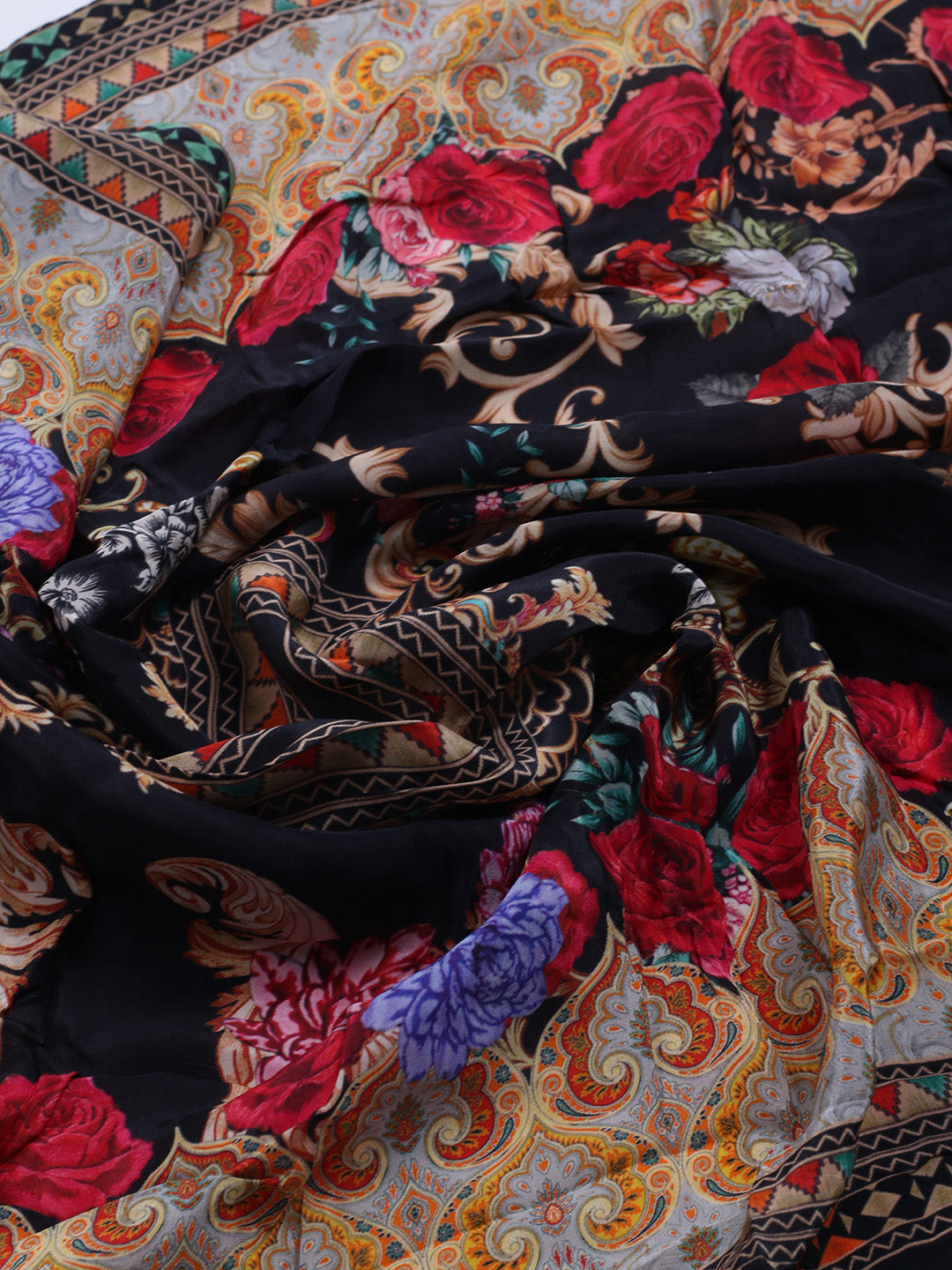 Printed Crepe Kurta With Sharara & Dupatta