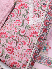Printed Chanderi Kurta With Pants & Dupatta