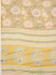 Printed Neck Embroidery Cotton Unstitched Suit Piece With Dupatta
