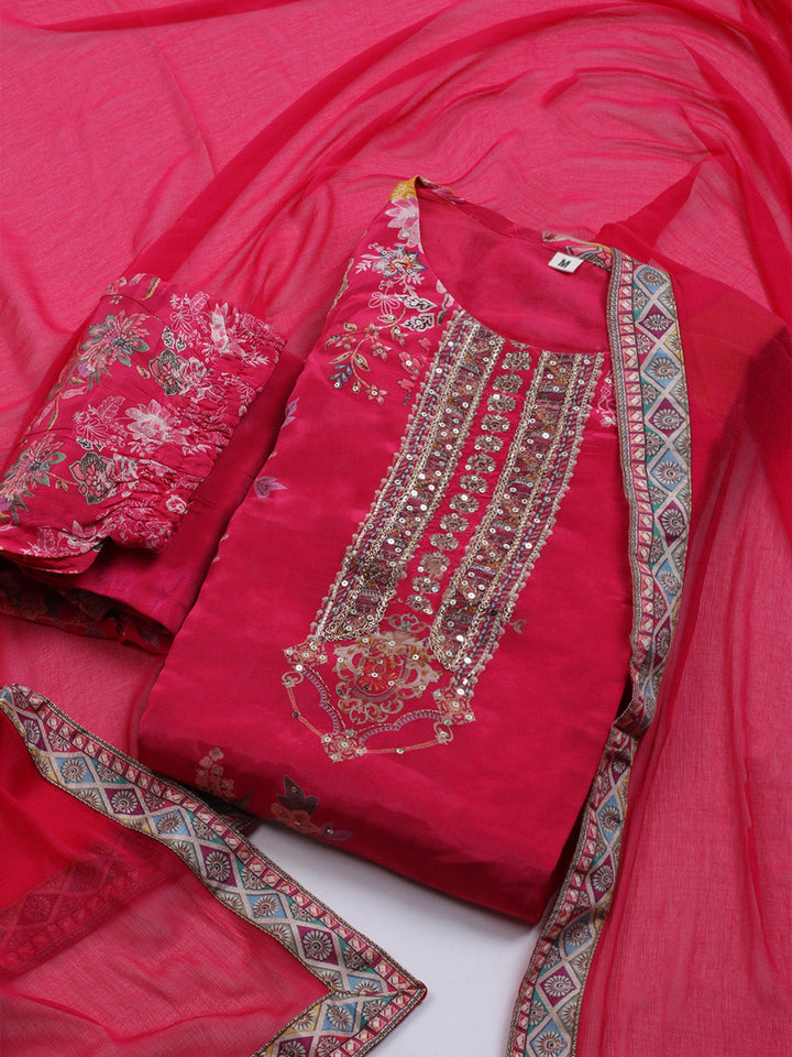 Printed Crepe Kurta With Sharara &amp; Dupatta
