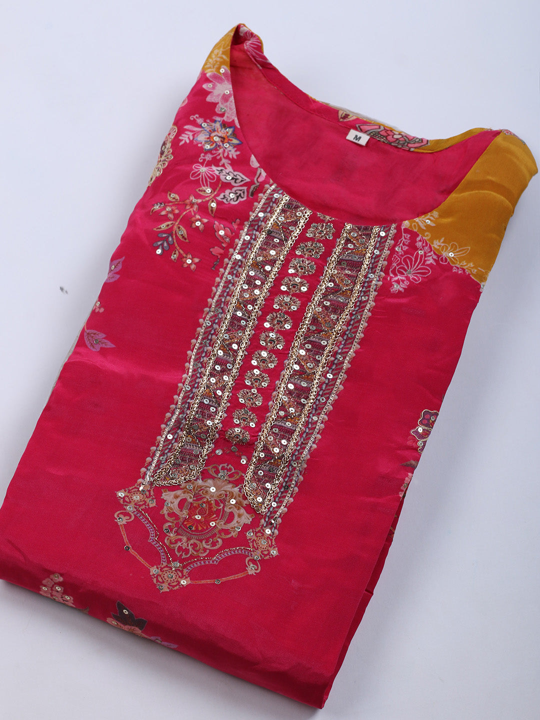 Printed Crepe Kurta With Sharara & Dupatta