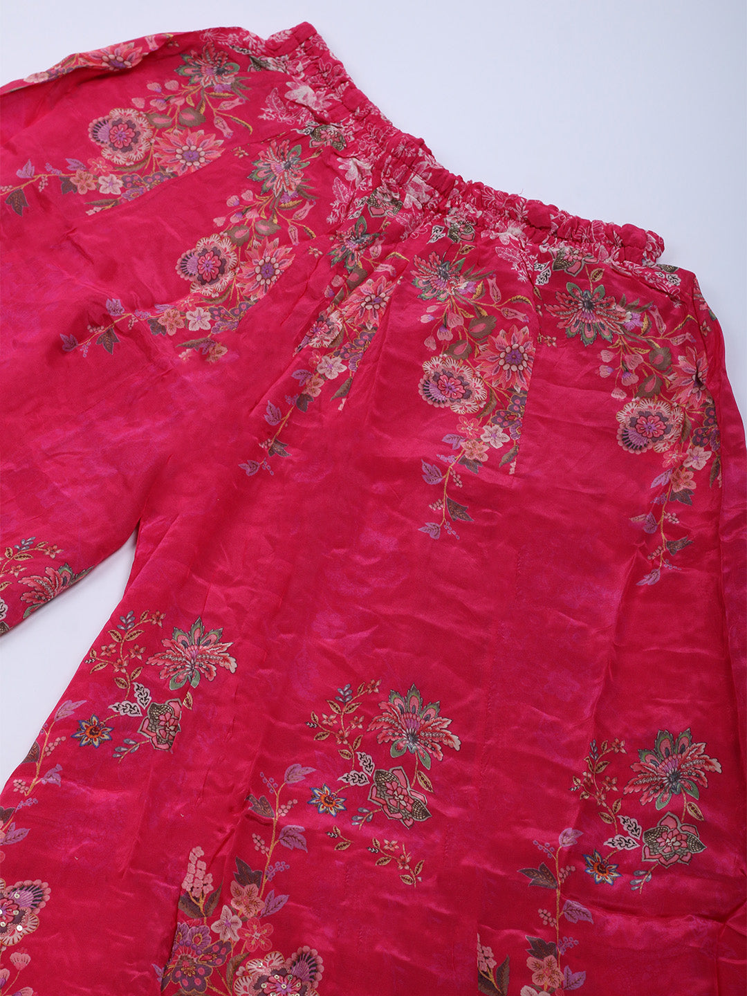 Printed Crepe Kurta With Sharara &amp; Dupatta