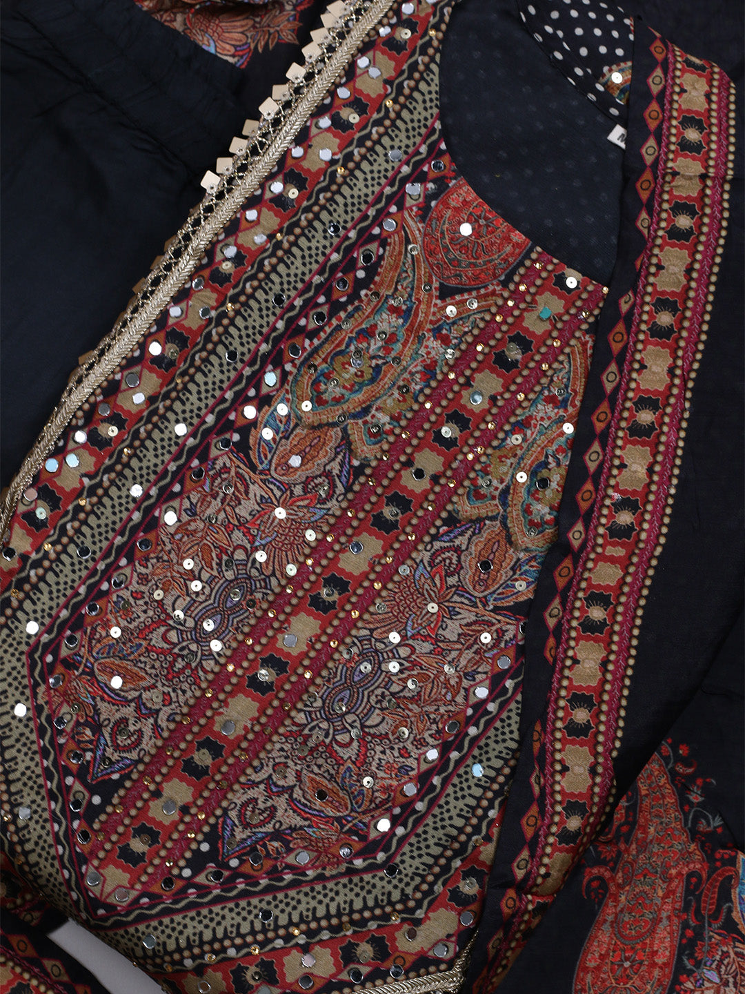 Printed Cotton Blend Kurta With Pants &amp; Dupatta