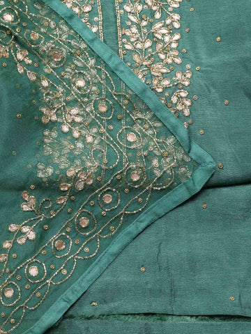Neck Embroidery Handloom Unstitched Suit Piece With Printed Dupatta