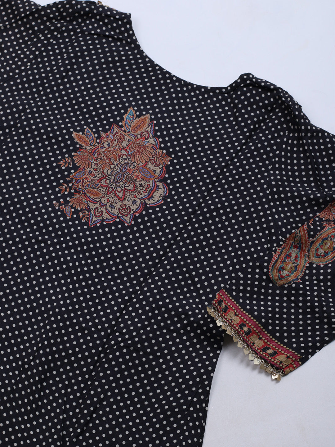 Printed Cotton Blend Kurta With Pants &amp; Dupatta