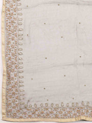 Neck Embroidered Chinnon Unstitched Suit Piece With Dupatta