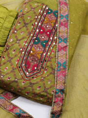 Printed Chanderi Kurta With Pants & Dupatta