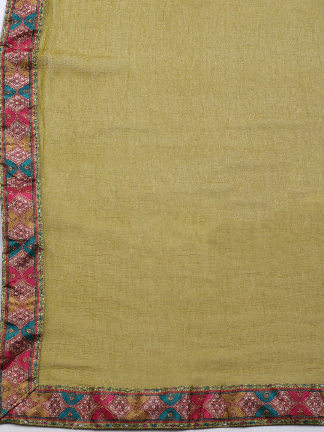 Printed Chanderi Kurta With Pants & Dupatta