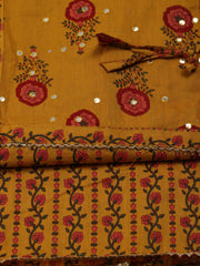 Printed Neck Embroidery Cotton Unstitched Suit Piece With Dupatta