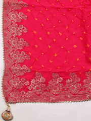 Neck Embroidered Organza Unstitched Suit Piece With Dupatta