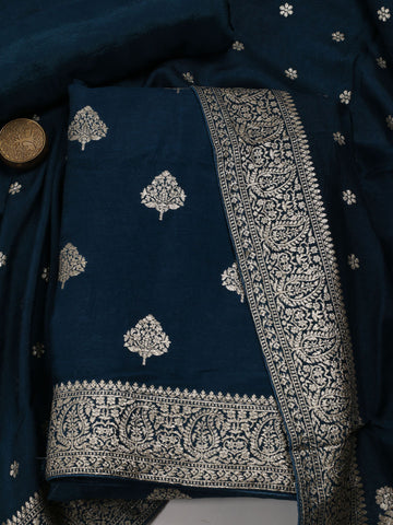 Woven Chanderi Unstitched Suit Piece With Dupatta