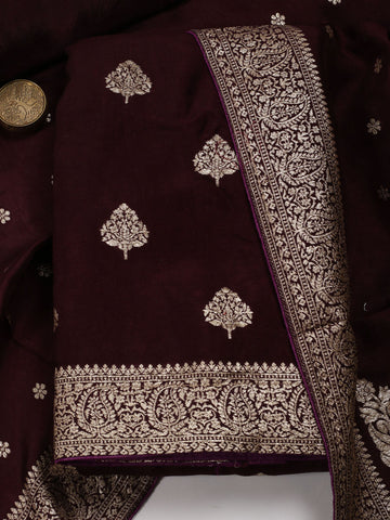 Woven Chanderi Unstitched Suit Piece With Dupatta