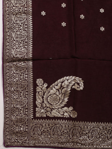 Woven Chanderi Unstitched Suit Piece With Dupatta