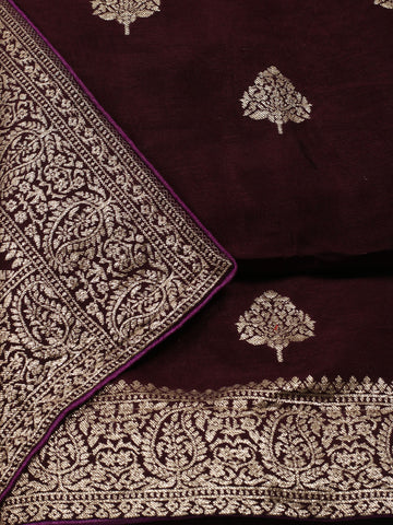 Woven Chanderi Unstitched Suit Piece With Dupatta