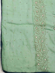 Neck Embroidered Organza Unstitched Suit Piece With Dupatta