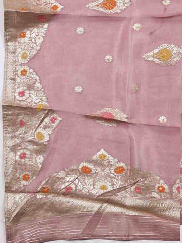 Neck Embroidered Handloom Unstitched Suit Piece With Printed Dupatta