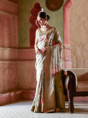 Digital Floral Printed Handloom Saree