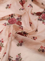 Neck Embroidered Organza Unstitched Suit Piece With Dupatta