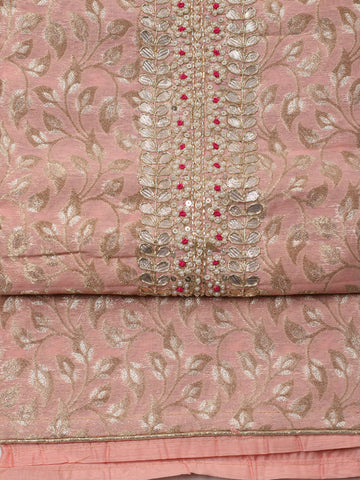 Woven Chanderi Unstitched Suit Piece With Dupatta