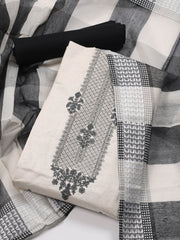 Neck Embroidery Cotton Unstitched Suit Piece With Dupatta