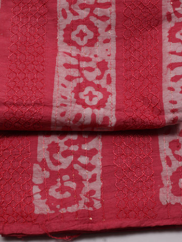 Batik Print Cotton Unstitched Suit Piece With Dupatta