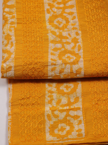 Batik Print Cotton Unstitched Suit Piece With Dupatta