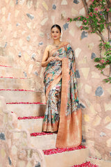 Digital Floral Printed Handloom Saree