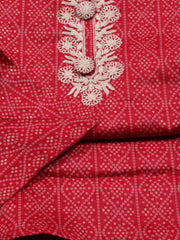 Neck Embroidered Cotton Unstitched Suit Piece With Dupatta