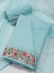 Ghera Embroidered Cotton Unstitched Suit Piece With Dupatta