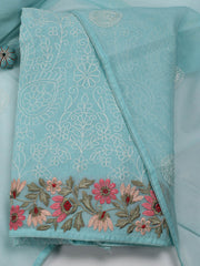 Ghera Embroidered Cotton Unstitched Suit Piece With Dupatta