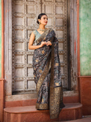 Digital Paisley Printed Handloom Saree