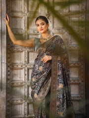 Digital Paisley Printed Handloom Saree