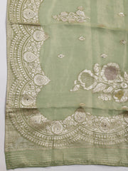 Neck Embroidery Handloom Unstitched Suit Piece With Dupatta