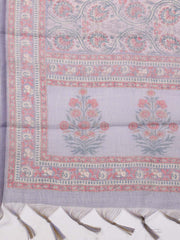 Neck Embroidered Chanderi Unstitched Suit Piece With Dupatta