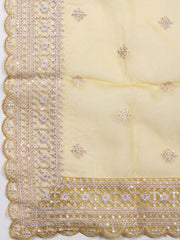 Sequin Embroidered Chanderi Unstitched Suit Piece With Dupatta