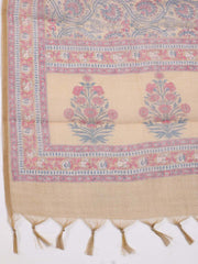 Neck Embroidered Chanderi Unstitched Suit Piece With Dupatta