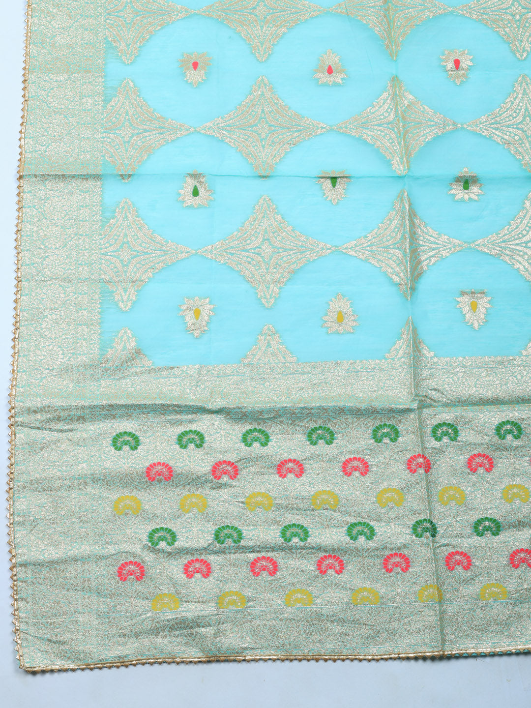 Embroidered Cotton Unstitched Suit With Pant &amp; Dupatta