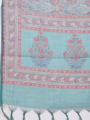 Neck Embroidered Chanderi Unstitched Suit Piece With Dupatta